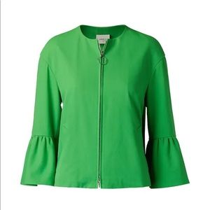 Akris Punto Women's Bell-Sleeve Cropped Jacket - Green NEW SIZE 6